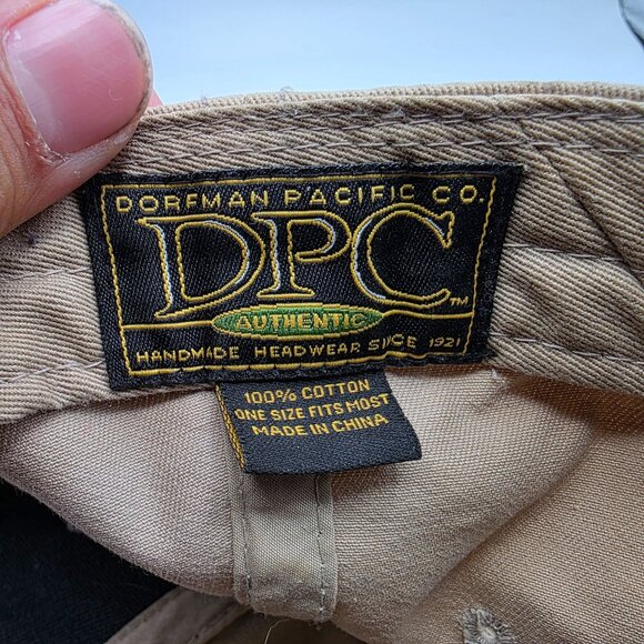 Dorfman Pacific DPC Mens OS Beige Cotton Embroidered Baseball Cap Adjustable - Picture 6 of 9